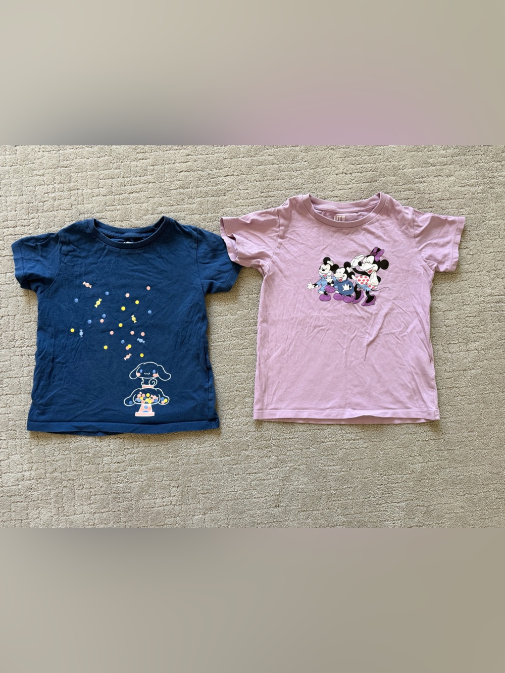 Uniqlo Lavender Disney Minnie & Friends and sanrio Cinnamoroll Short Sleeve Tees